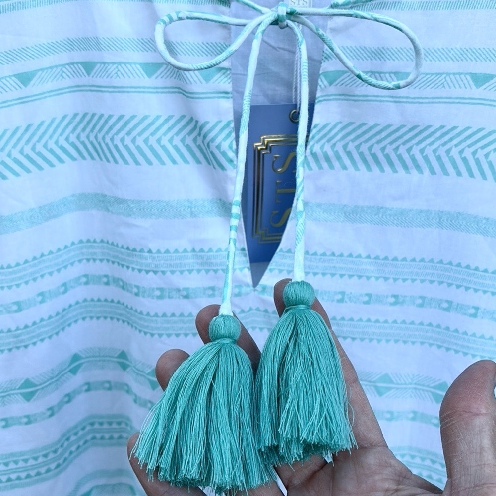 Sail to Sable Mint Green & White Long Sleeve Maxi Dress - Picture 4 of 9